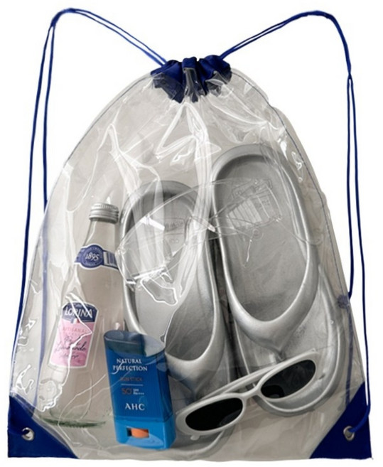 블루씨티 클리어 짐색 PVC 수납 워터밤 투명 방수 스트링 가방, 일반ver_블루