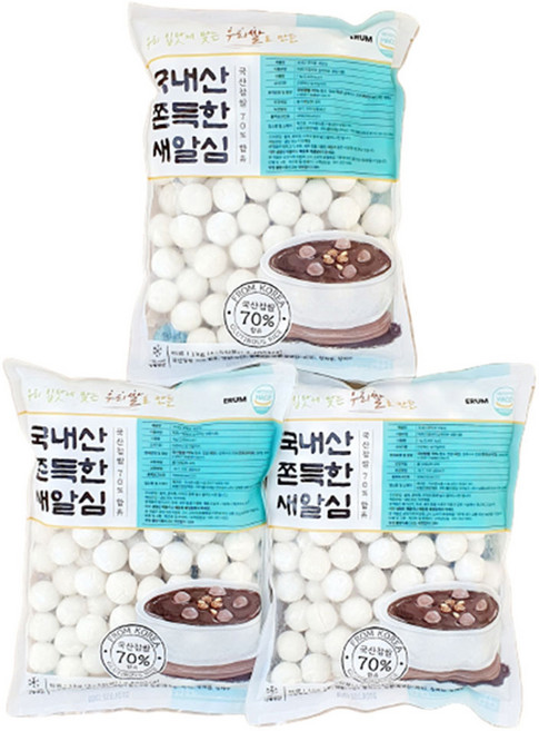 새마원 HACCP 국내산 수제 찹쌀새알심 1kg, 3개