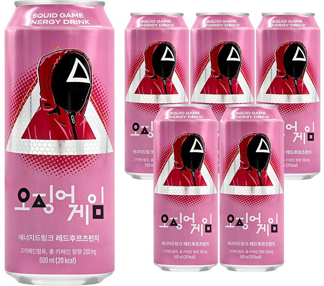 넷플릭스 오징어게임 에너지음료 후르츠펀치, 500ml, 6개