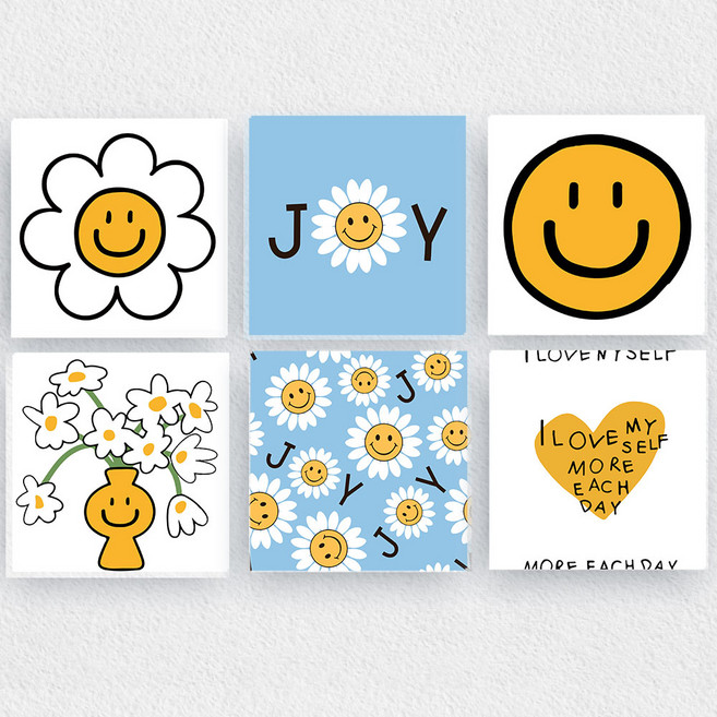 백앤아트 행복 행운을 부르는 스마일 캔버스 액자 6종 거실 아이방 카페 인테리어 그림 개업 집들이 카페 선물, NO.5, 1개