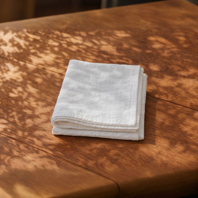 친환경 소창수건, 23수 4중(정련완료), 1개