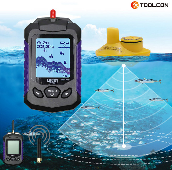 툴콘 낚시 어탐기 어군탐지기 낚시용 휴대용 무선 민물 바다 수심측정기, WBG 본상품선택