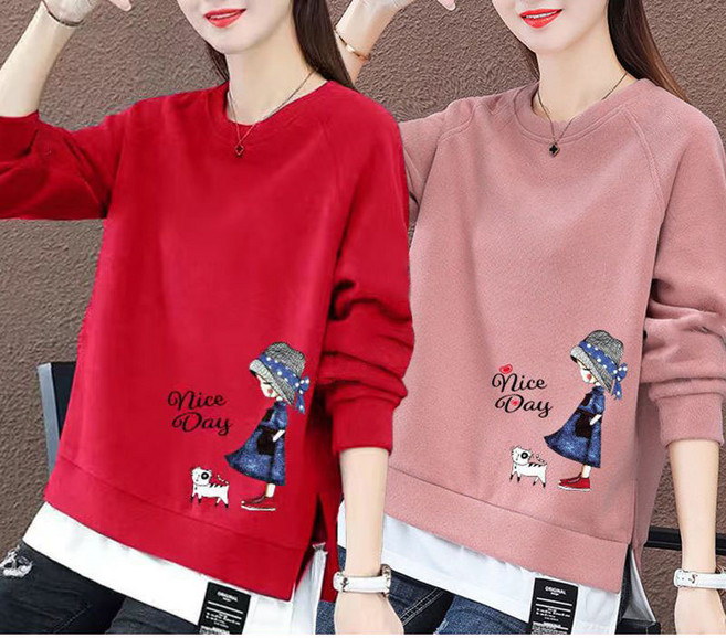 1+1 여성 봄 가을 티셔츠 캐주얼 슬림핏 긴팔티 심플 여성티 루즈핏 데일리 맨투맨 티셔츠 긴팔 상의 아우터 YMY