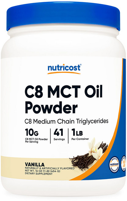 뉴트리코스트 C8 MCT 오일 파우더 1lb 바닐라맛, 1개, 32회분