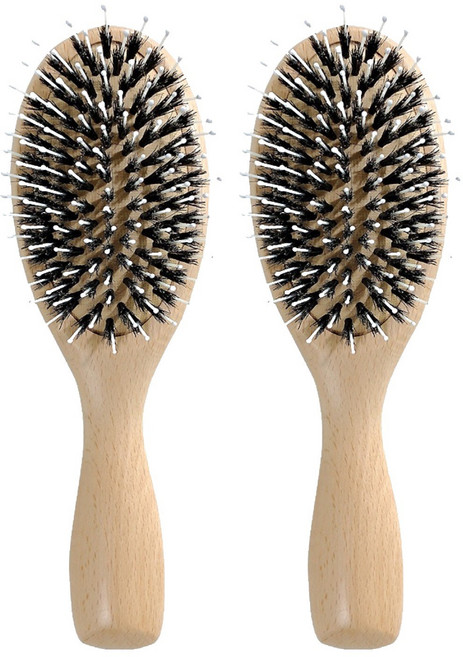 라이크하우스 돈모 쿠션 헤어브러쉬, 네츄럴 우드, 2개