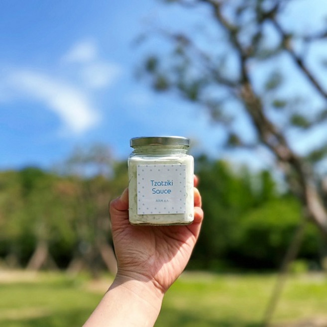 수제 차지키 Tzatziki 소스 280g 그리스식 소스 빵 스프레드 디핑 소스, 1개