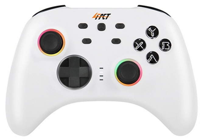 4FACT 포팩트 HW01 게임패드 무선 블루투스 유선 (화이트) PC 닌텐도스위치 안드로이드 조이패드 컨트롤러, 1개