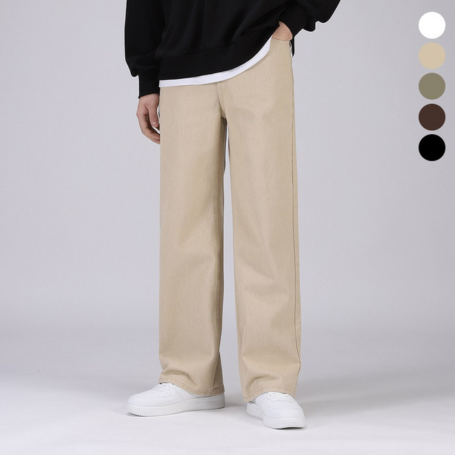 후앙스 데일리 3단 기장 허리 뒷밴딩 와이드 면 팬츠 HMCP-5102