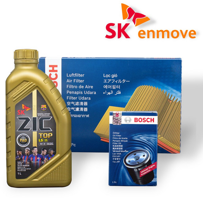 그랜드 스타렉스 CRDI VGT2.5 디젤 엔진오일 세트 지크 TOP LS 5W30 8L 보쉬 필터 A 2204 O 1188, 1개