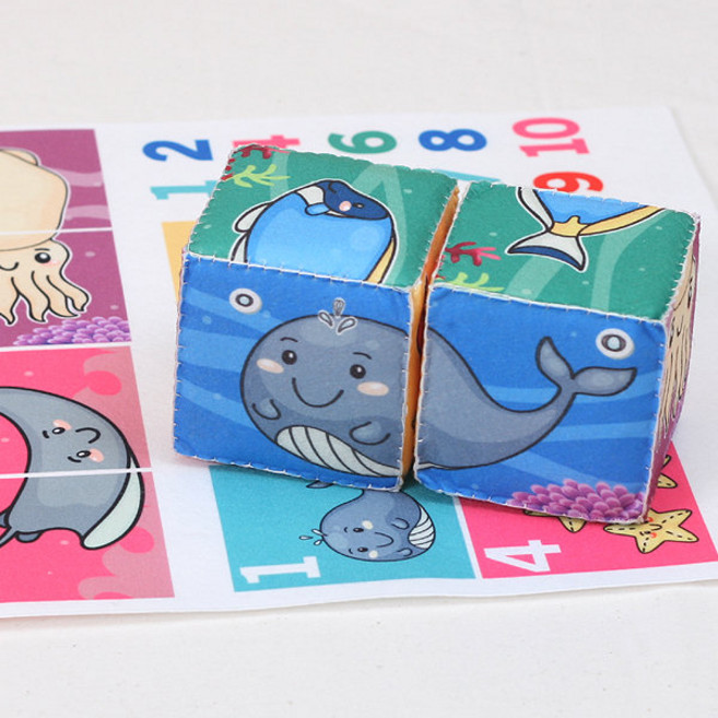 [펠트친구] 무늬펠트 물고기퍼즐, 1개