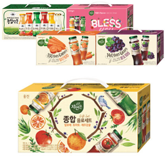 자연은 가야농장 180ml 12입 x 4세트 병 음료 골라담기(특), 자연은 알로에 4세트