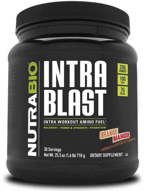 뉴트라바이오 인트라 블라스트 워크아웃 아미노 퓨얼 오렌지 망고 맛 분말, NutraBio 인트라 블래스트, 운동 아미노 연료,, 1개 - 쿠팡