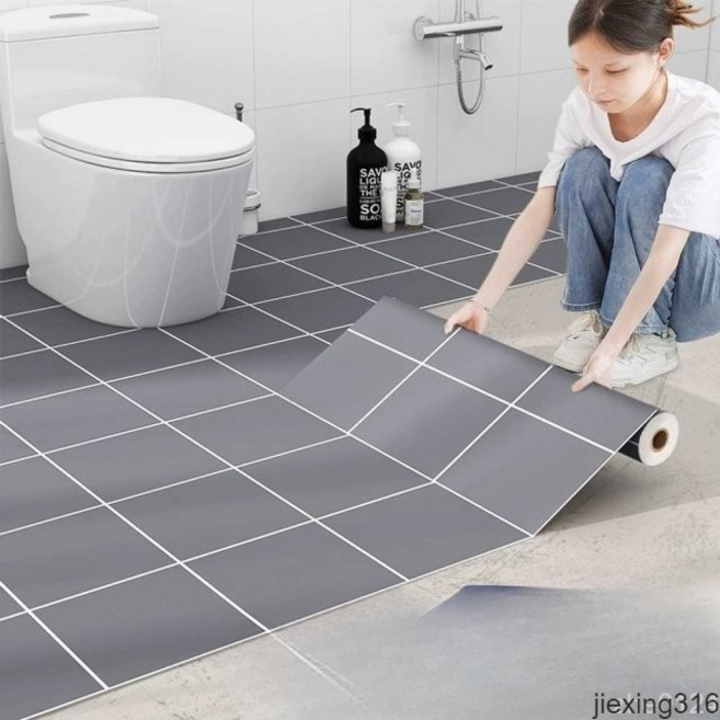 화장실 바닥 타일 접착식 장판 미끄럼 방지 셀프 시공-컬러01, 02, 1개