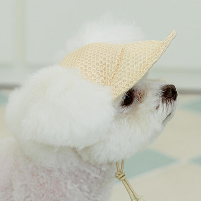 반려잡화점 강아지 반려동물 자외선차단 모자 여름 썬캡, 1개, 베이지