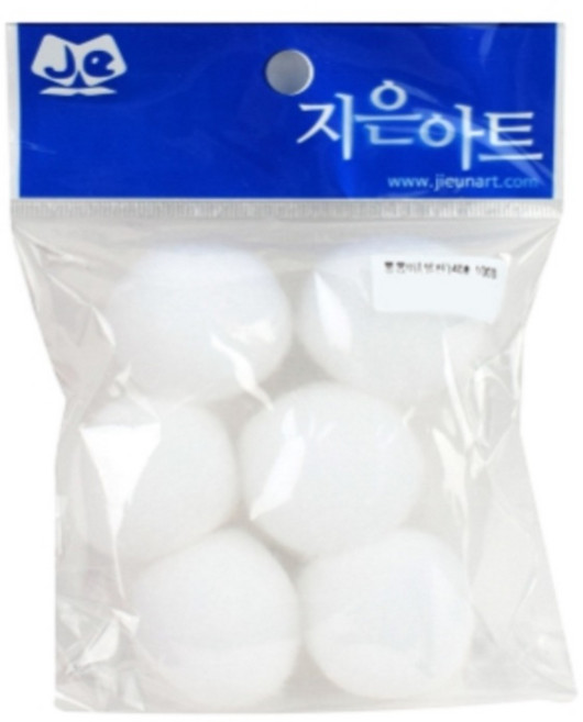 일반 폼폼볼 크런치슬라임 미술놀이 만들기 재료 솜방울 흰색 40mm