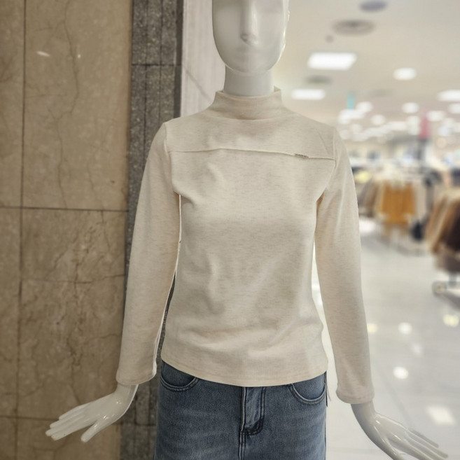 [밸리걸] 심플 융기모 겨울 스판 티셔츠 (615520)