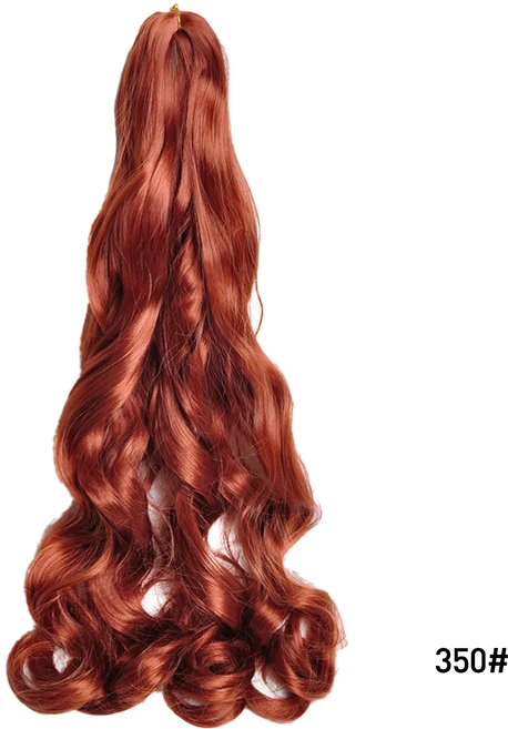 프렌치 컬 브레이드 헤어 14 합성 나선형 여성용 익스텐션 Pre Stretched Loose Wave Braiding Hair, 01 14inches 75g, 03 1Pcs, 24 350