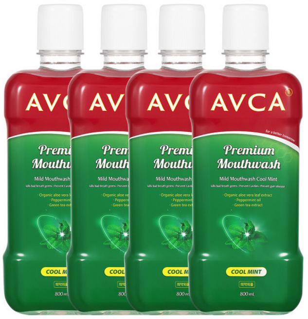 아브카 구강청결제 대용량 가글 쿨민트, 4개입, 800ml