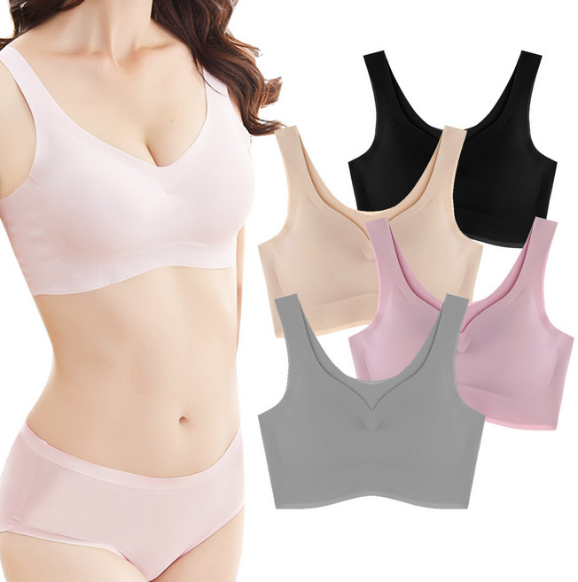 네게로 새가슴브라 후크없는 편안한 심리스브라 수면브라 브래지어 브라탑 1+1