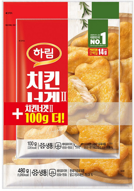 하림 치킨너겟 480g+100g, 580g, 1개