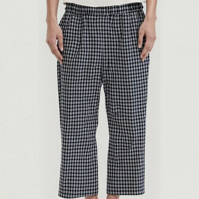 남성 순면 국산 체크 파자마 바지