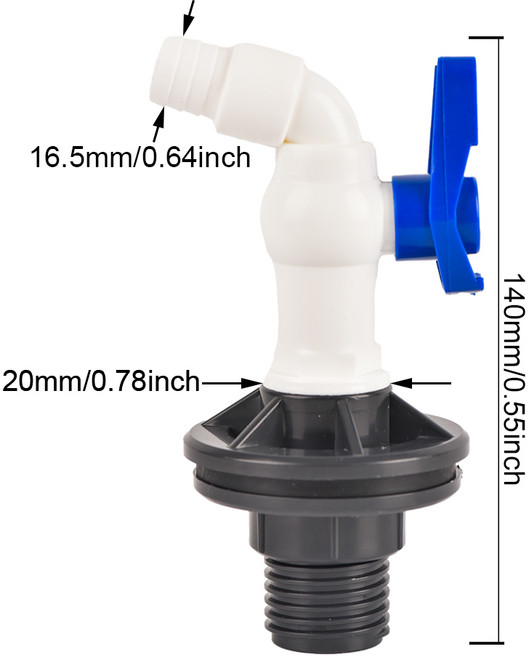 1/2 3/4 인치 PVC 스피곳 비 배럴 수도꼭지 키트 수족관 물 탱크 욕조 풀 정원 호스 피팅, [06] B
