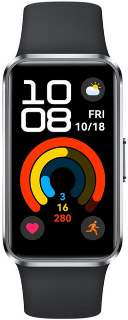 화웨이 밴드 10 스마트 워치 국제 버전 한국어 지원, 블랙 알루미늄합금 케이스, 4.345cm, 블루투스