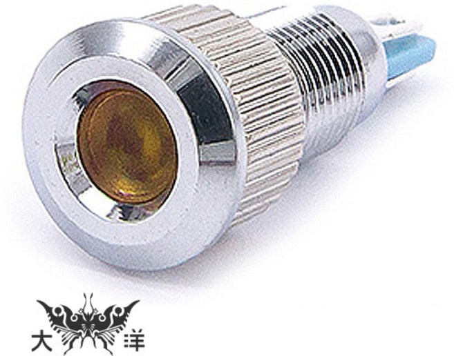 8mm 銅鍍鉻凹面指示燈 DC12V, 1個, DC24V 白色, DC24V 白色