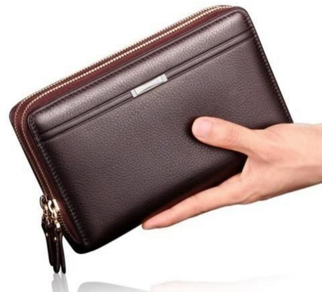 男士手拿包软皮感商务大容量手包男士商务休闲手提包钱包男士皮包