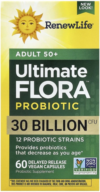 몸관리하세요 겨울입니다 Renew Life Ultimate Flora™ 프로바이오틱 50세 이상 성인용 베지 캡슐 60정 특별관리진행, RenewLifeUltimateFlora프로바이오틱50, 1개 - 쿠팡