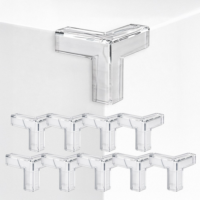 니즈팩 초강력접착 모서리 보호대 실리콘 모서리 보호쿠션, 10개, 투명