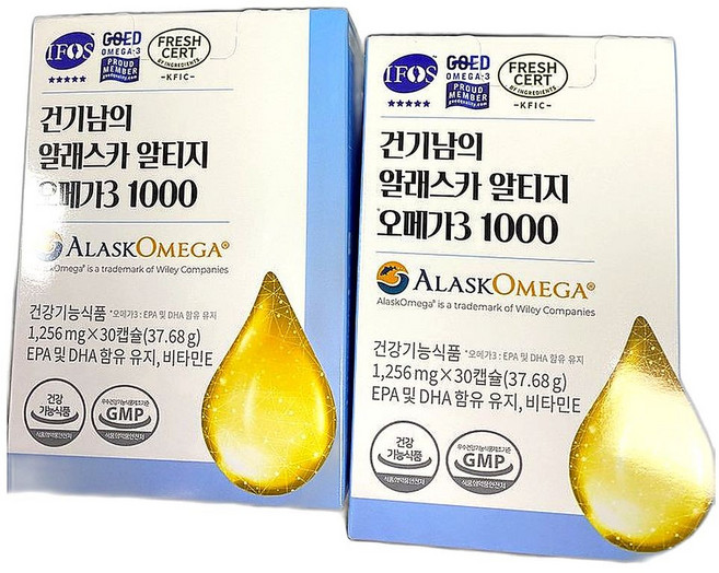 알래스카산 오메가3 EPA 720mg DHA 건강한 심혈관 지원 영양제 30정 6개