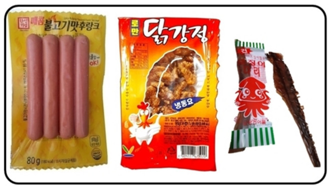 불고기맛 후랑크 10개 로만닭강정 10개 건오징어다리 10개 보너스 아폴로 18gX1개, 18g