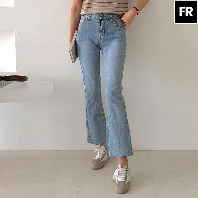 페이버릭 여성 부츠컷 청바지 스판 빈티지워싱 데님 팬츠
