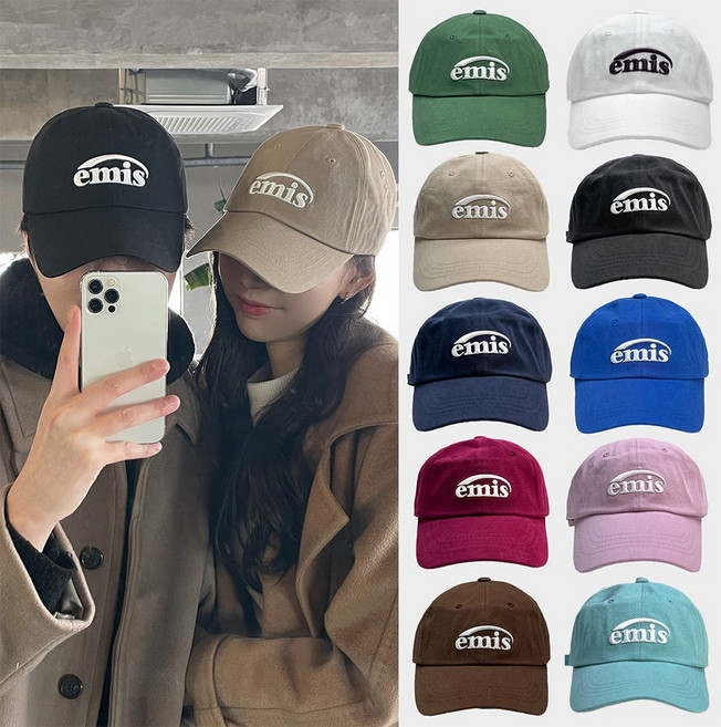 EMIS 이미스 26SS 뉴로고 와펜 볼캡 모자(그린/네이비/브라운/블루/베이지/블랙)