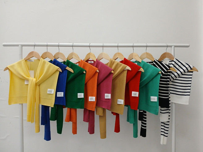 심플 레이어드 니트 어깨숄 머플러 - 17color