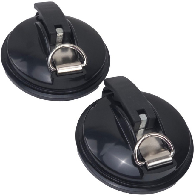 1+1 차박 진공흡착판 어닝타프 차량용 부착 압착 캠핑 다용도 텐트걸이 고정 거치대 블랙, 2개