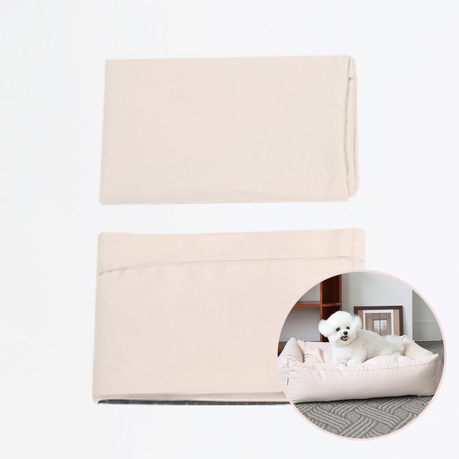 네네린도 피치스킨 강아지방석 커버 리필, 아이보리, 1개