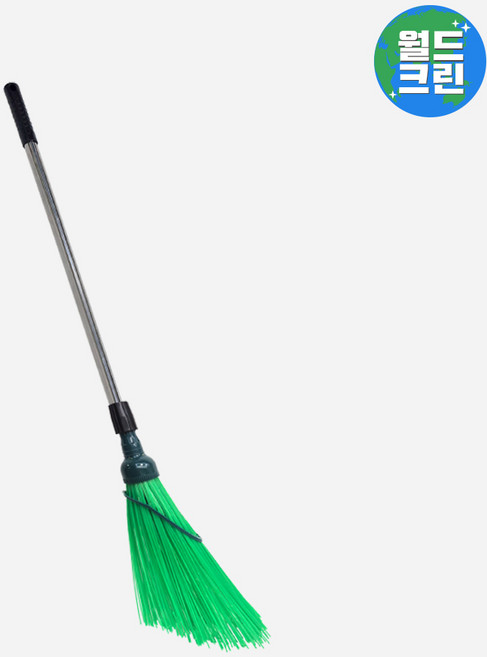 월드크린 홀더형 개량비 + 스텐자루 로우타입 다용도 도로비 학교 마당 눈 청소 빗자루, 1개