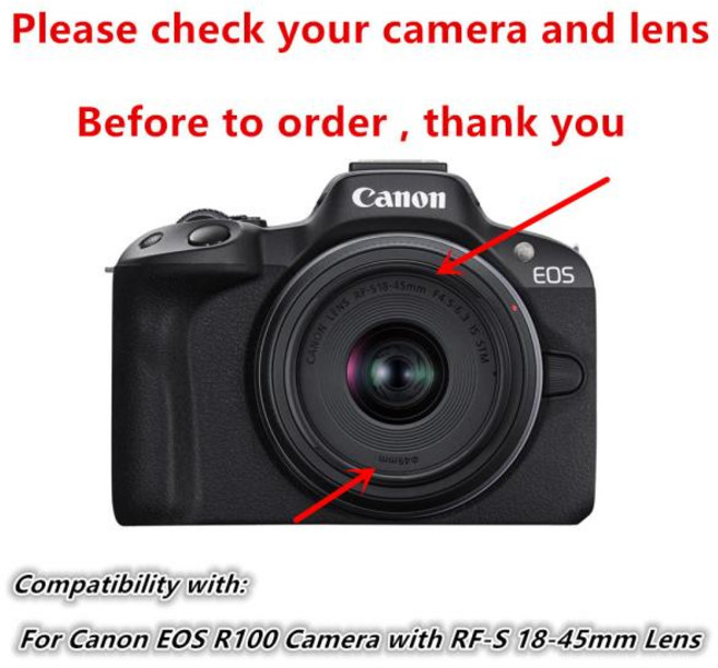 UV 필터 렌즈 후드 캡2x 유리 스크린 보호대 캐논 EOS M10 M6 M50 EF-M 15-45mm R10 R50 RF-S, 09 For M200, 1개