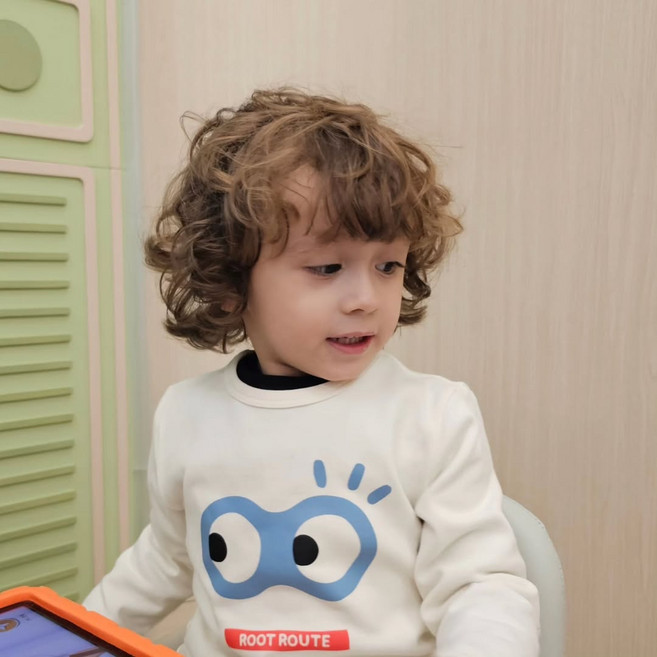 루트루트 빅로고 티셔츠 주니어 키즈 유아 남아 유아 공용 티셔츠