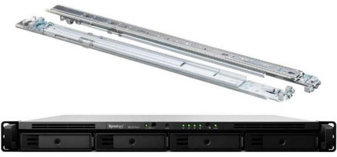 시놀로지 랙스테이션 RS1619xs+ iSCSI NAS 서버 인텔 제온 2.2GHz CPU 16GB 메모리 1TB SSD 및 8TB HDD 레일 키트 DSM 운영 체제, 16GB/ 1TB SSD/ 8TB HDD, 1개