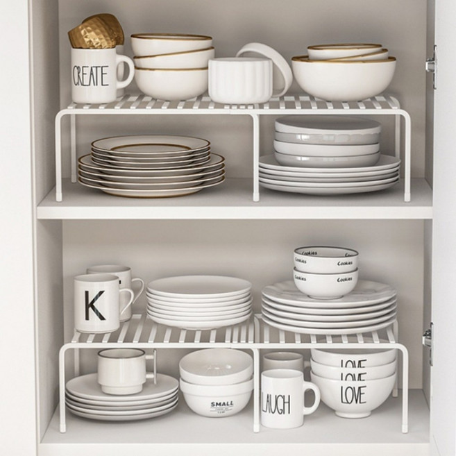 알뜰살림 와이드 길이조절 접시정리대 주방정리대 실리콘캡 포함, 퓨어 화이트, 1개