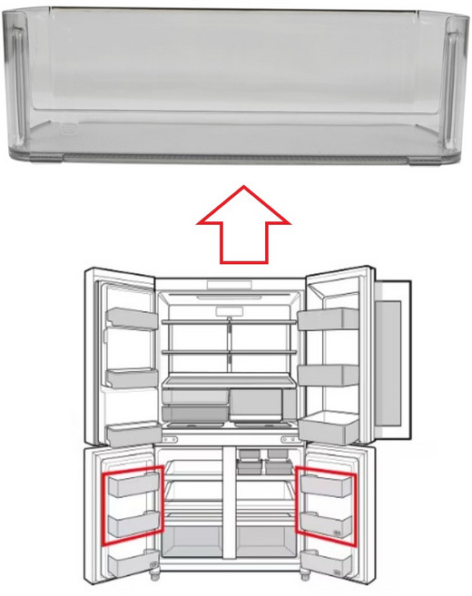 LG 정품 냉동실 양문 도어용 1개입 W826AAA482.AKOR M876MQQ132.AKOR M876AAA181.AKOR M876GBB472.AKOR W826GBB492.AKO, 1개, 불투명