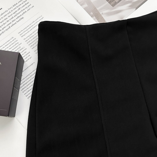 羊毛毛呢短褲 高腰A字車線設計