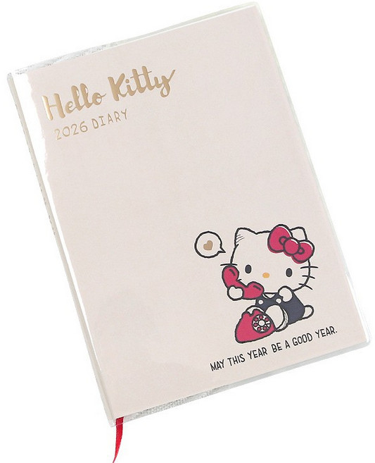 옐상 2026년 키티 만년달력 스케줄러 다이어리 2종, 1개, 베이지