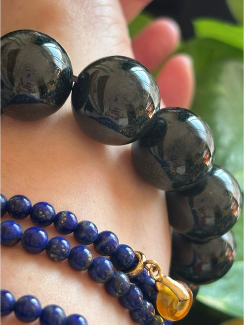 翡翠A貨墨翠大手珠 20mm 附鑑定證書 手串