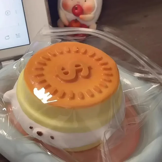 귀여운 고양이 치즈 빵 핀치 장난감 압력 완화 부드러운 손가락 끝 장난감 압착 완화 감압 느린 리바운드, 27 yellow