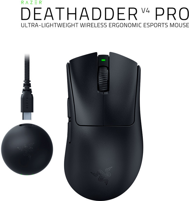 레이저 DeathAdder V4 Pro 무선마우스 RZ01-0533, 블랙