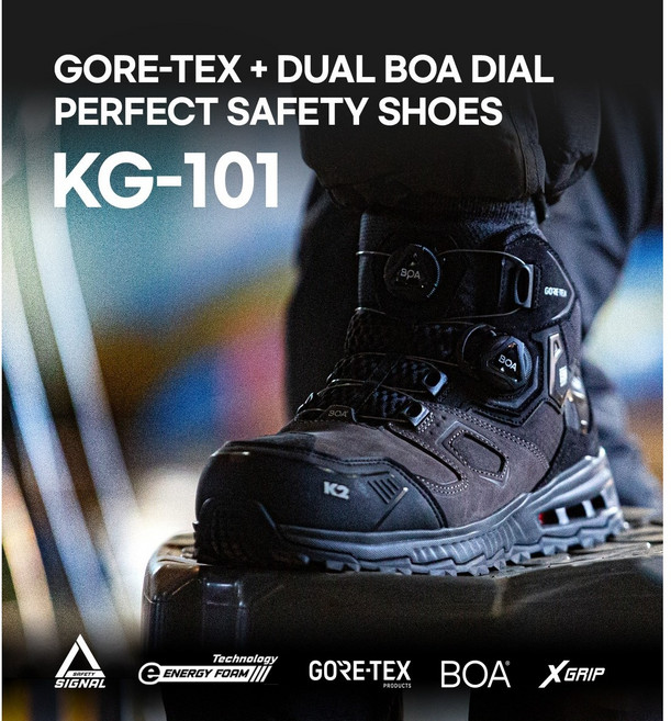 K2 안전화 KG-101 6인치 고어텍스 BOA 다이얼/방수/방풍/미끄럼방지/논슬립/최고급/작업화/현장화